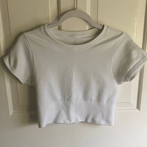 Aerie White Cropped T-Shirt